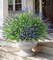 Artificial Outdoor Flowers 20 Bundles UV Resistant Monkey Grass Faux Plants White Purple